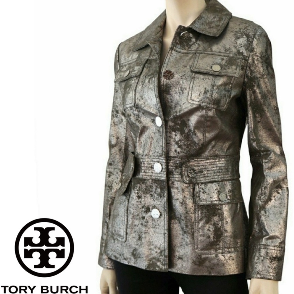 Tory Burch Sgt. Pepper Distressed Leather Jacket